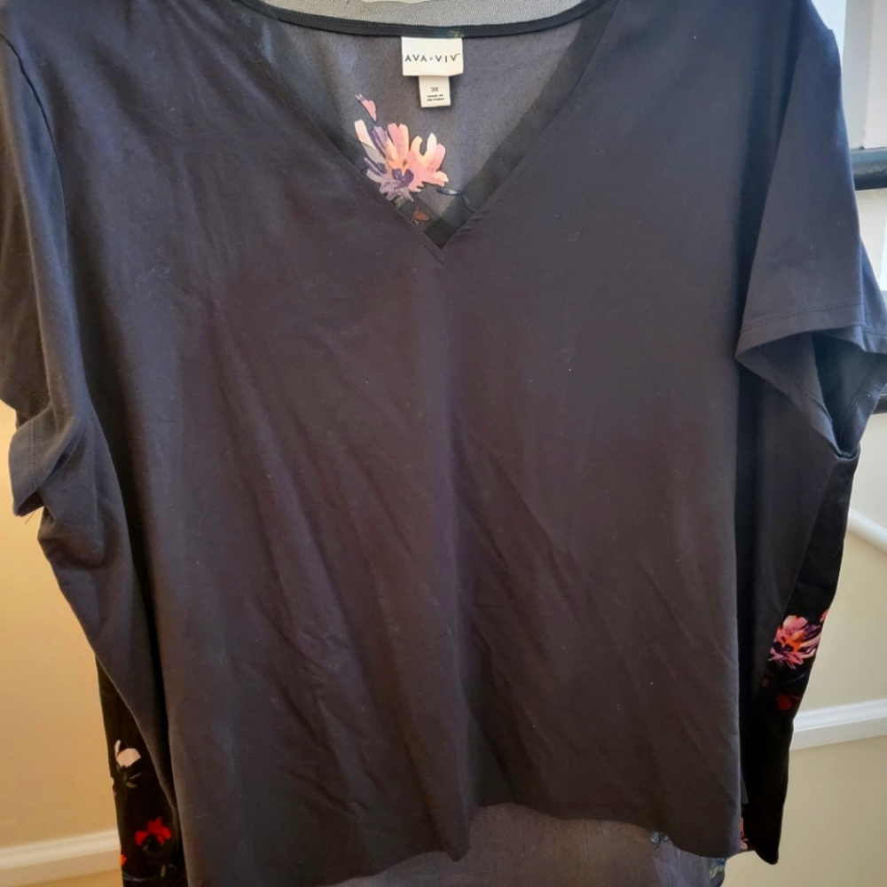 Black and floral shirt